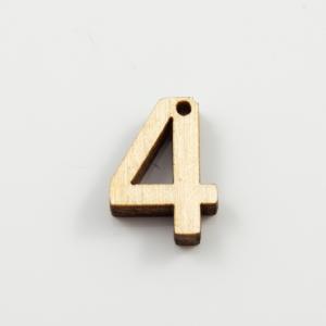 Wooden Number "4"