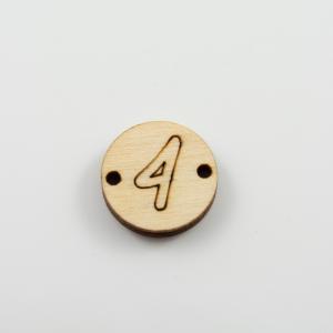 Wooden Motif "4" Engraved 2 Connectors