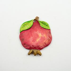 Ceramic Pomegranate Flat Colored 9x11cm