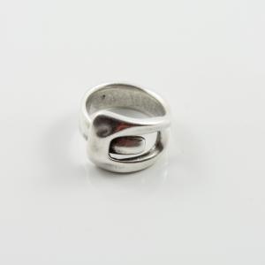 Metallic Ring Belt Silver