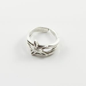 Metallic Ring Starfish Silver