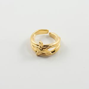 Μεταλλικό Δαχτυλίδι Αστερίας Χρυσό