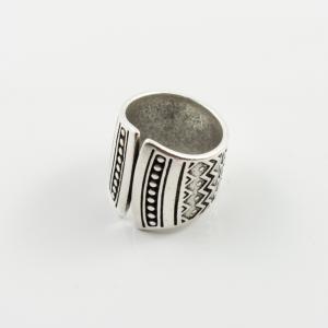 Metallic Ring Ethnic Silver