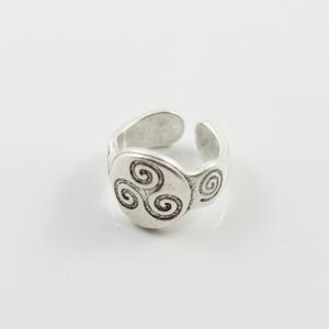 Metallic Ring Triskelion Silver