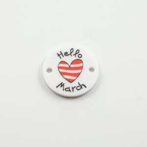 Acrylic Plate "Hello March" Heart