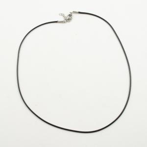 Necklace Base Leatherette 1mm Black