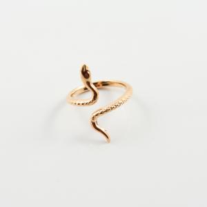 Δαχτυλίδι Φίδι Ροζ Χρυσό 2.3x2.2cm