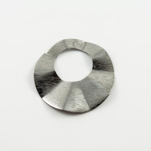 Steel Round Motif Pleat Gunmetal