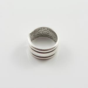 Metallic Ring 3 Layers Silver