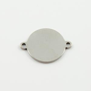 Steel Round Motif Silver 1.4cm