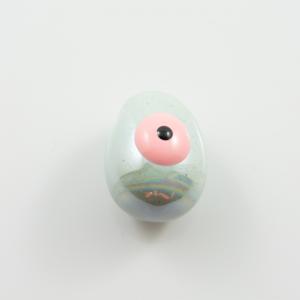Ceramic Tear Motif Seafoam Eye Pink