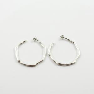 Metallic Hoops Forged Silver