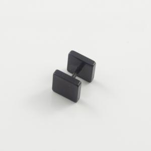 Steel Plug Earring Square Black