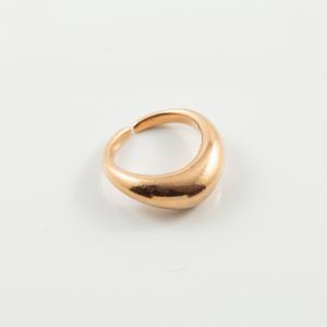 Μεταλλικό Δαχτυλίδι Φουσκωτό Ροζ-Χρυσό