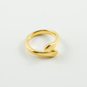 Μεταλλικό Δαχτυλίδι Κόμπρα Χρυσό