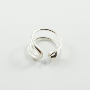 Metallic Ring Safety Pin Silver