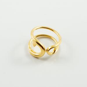Metallic Ring Safety Pin Gold