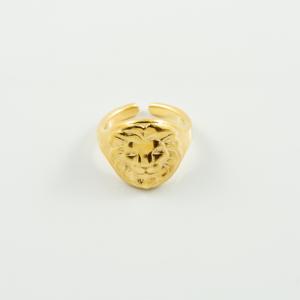 Μεταλλικό Δαχτυλίδι Λιοντάρι Χρυσό