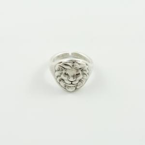 Metallic Ring Leo Silver