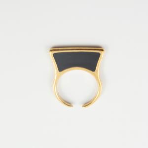 Δαχτυλίδι Χρυσό Βιτρώ17mm Μαύρο
