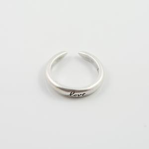 Metallic Ring Bold Love 17mm Silver