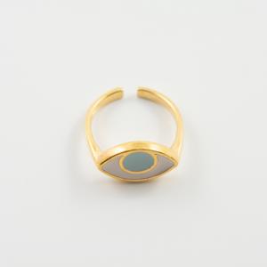 Gold Ring Eye White-Turquoise