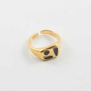Ring Signet Shapes Black Gold
