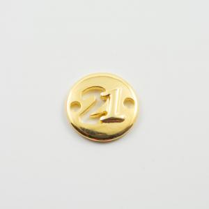 Round Motif 21 Gold 13mm