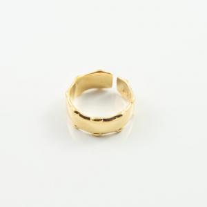 Ring Flat with Grains Gold