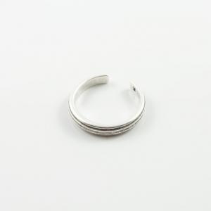 Ring Textured 20mm Silver