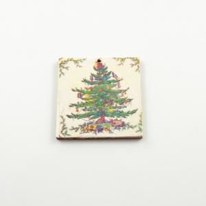 Wooden Square ''Christmas Tree ''