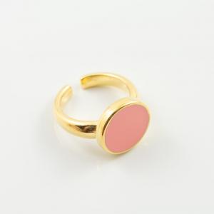 Δαχτυλίδι Ροζ 12mm Χρυσό