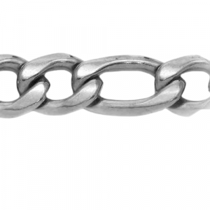 Steel Chain Figaro Silver 7mm