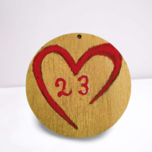 Wooden Charm Round Heart