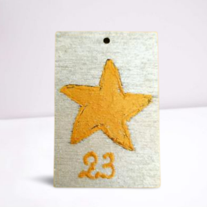 Wooden Charm Rectangle Star