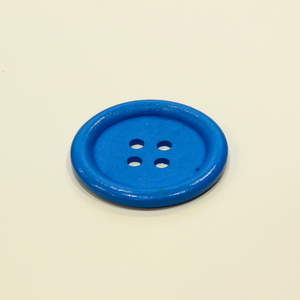 Ξύλινο Κουμπί Μπλε (5cm)