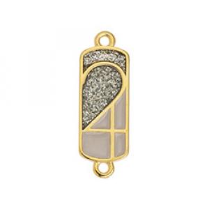 Charm 24 gold rectangle Beige 2 Ends