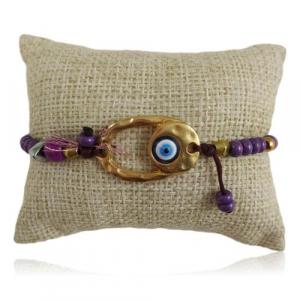 Bracelet Eye Purple Beads