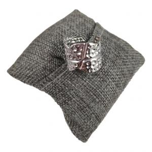 Silver Hammered Steel Ring