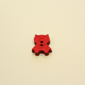 Button "Teddy Bear" Red (2x1cm)