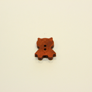 Κουμπί "Αρκουδάκι" Καφέ (2x1cm)