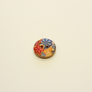Ξύλινο Κουμπί "Μαργαρίτες" (2cm)