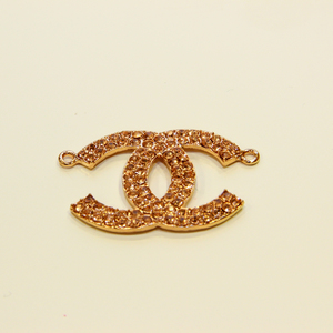 Gilt Coco Chanel Rhinestones 3.5x4cm