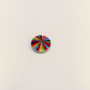 Wooden Button Multicolored Rays (2cm)