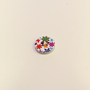 Ξύλινο Κουμπί "Ανθάκια" (2cm)