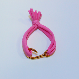 Bracelet Lycra Pink with Hook Gold