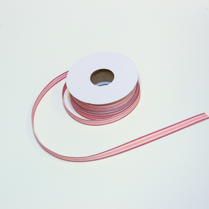 Striped Ribbon Pink (10mm)