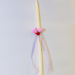 Λαμπάδα Ιβουάρ "Τριαντάφυλλα"(33x5cm)