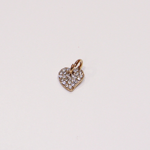 Gold Plated "Heart" Strass (1x1cm)