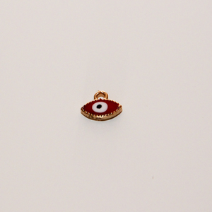 Μάτι με Σμάλτο Κόκκινο (1x1cm)